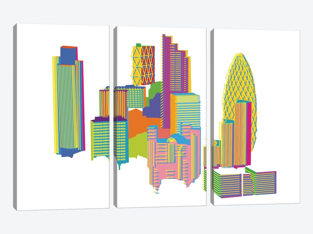 City by Yoni Alter 3-piece Canvas Artwork