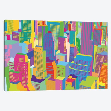 Cityscape Windows Canvas Print #YAL18} by Yoni Alter Canvas Wall Art