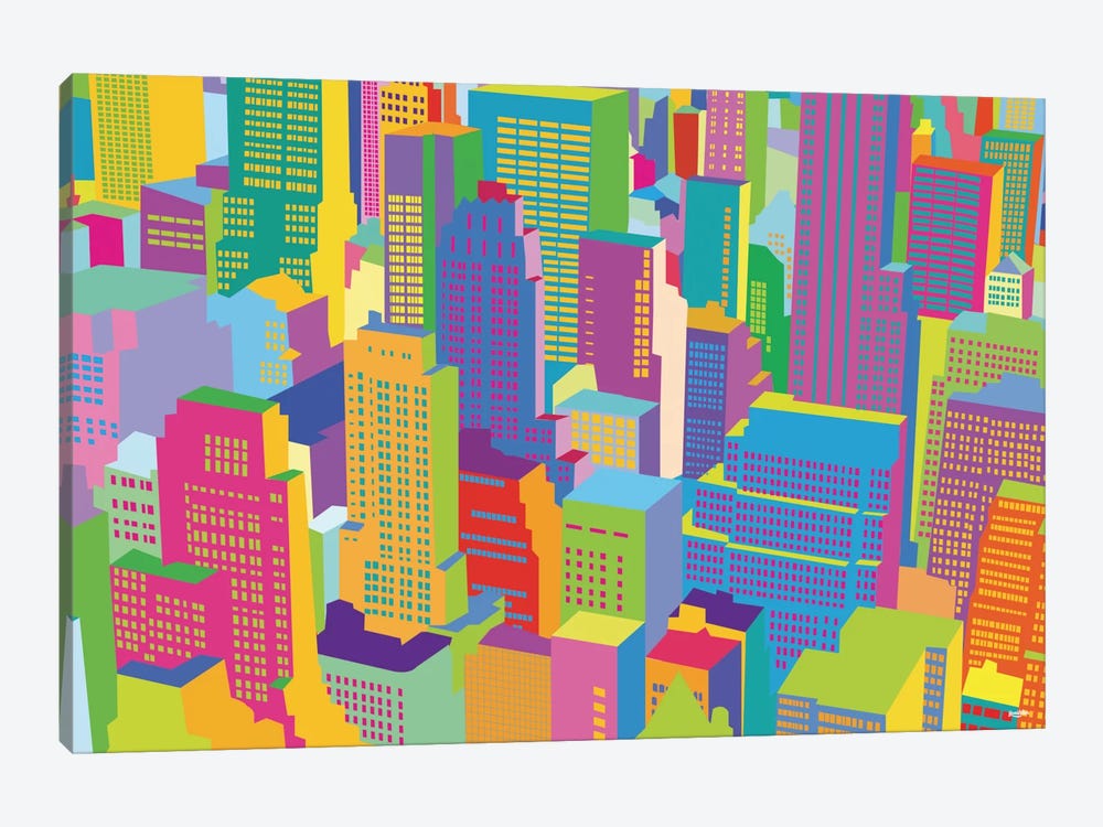 Cityscape Windows by Yoni Alter 1-piece Canvas Art Print