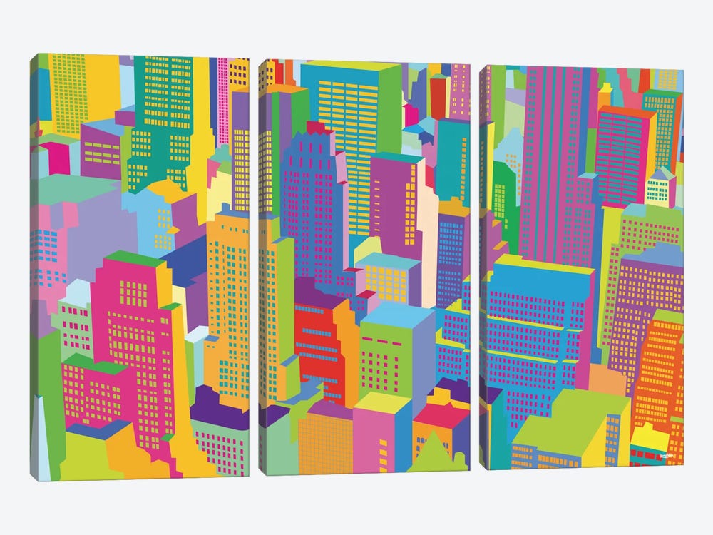Cityscape Windows by Yoni Alter 3-piece Art Print