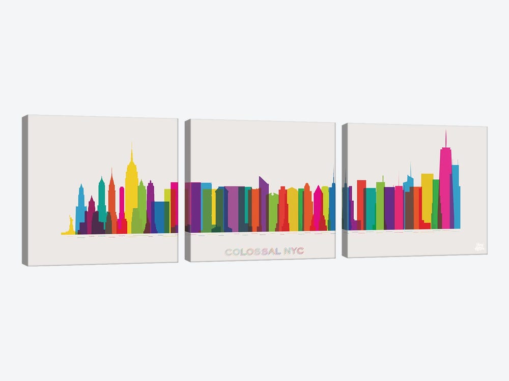 Colossal NYC by Yoni Alter 3-piece Canvas Wall Art