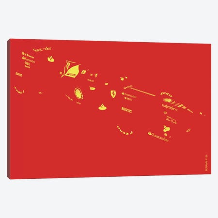 F1-Ferrari Canvas Print #YAL28} by Yoni Alter Art Print