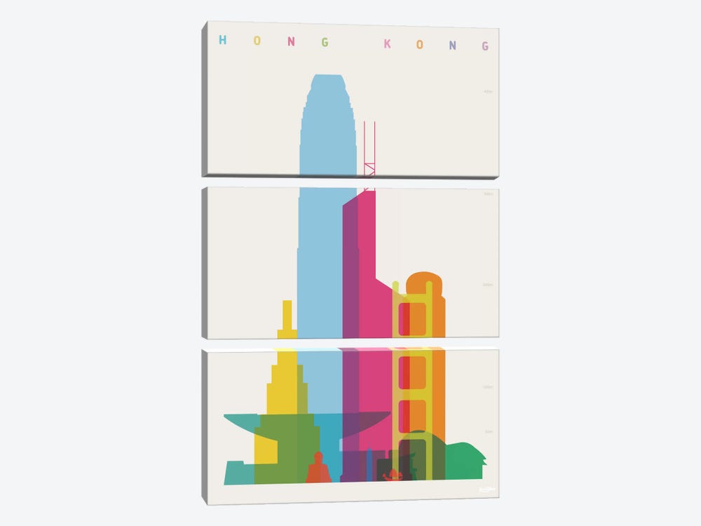 Hong Kong by Yoni Alter 3-piece Canvas Art