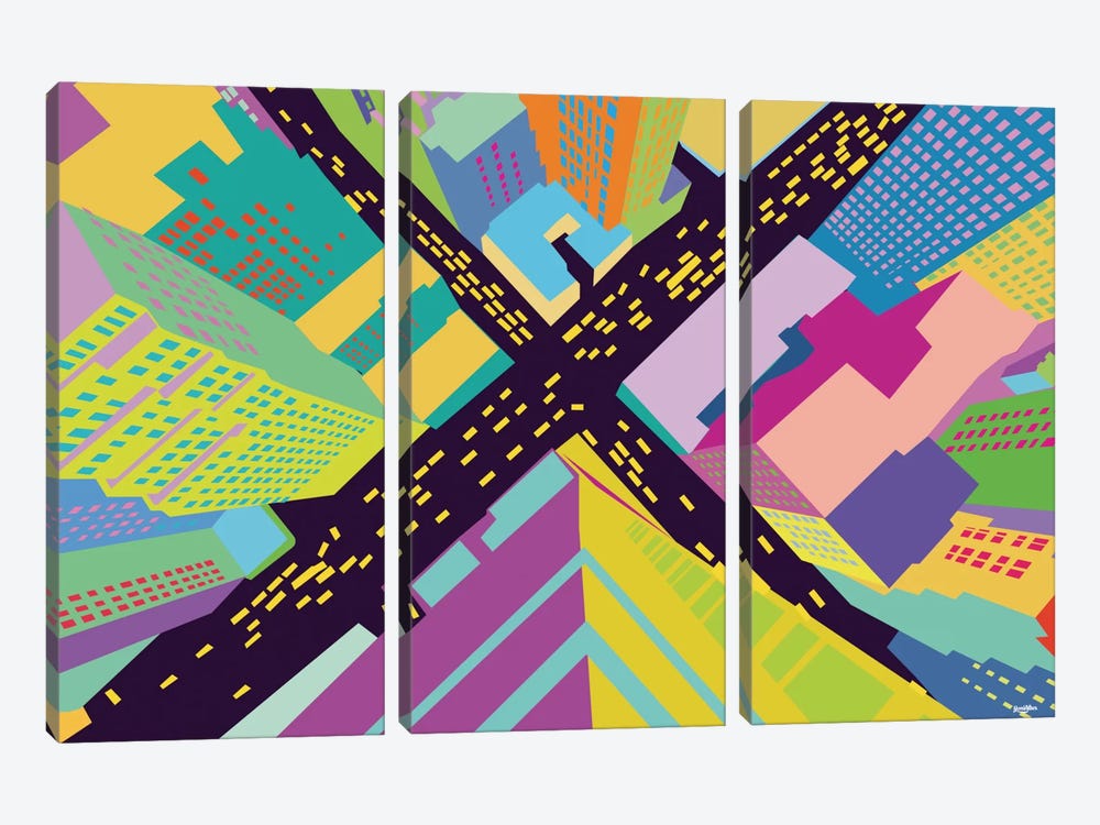 Intersection II by Yoni Alter 3-piece Canvas Print