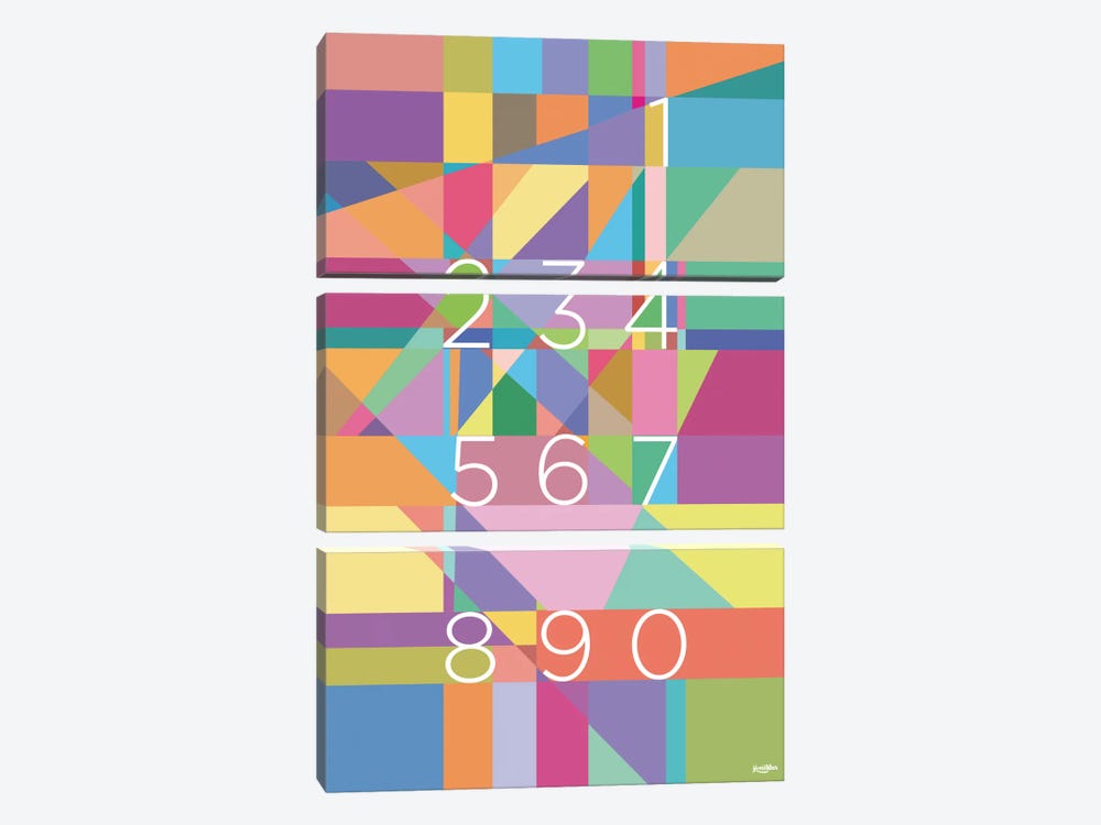 Numbers by Yoni Alter 3-piece Canvas Art Print