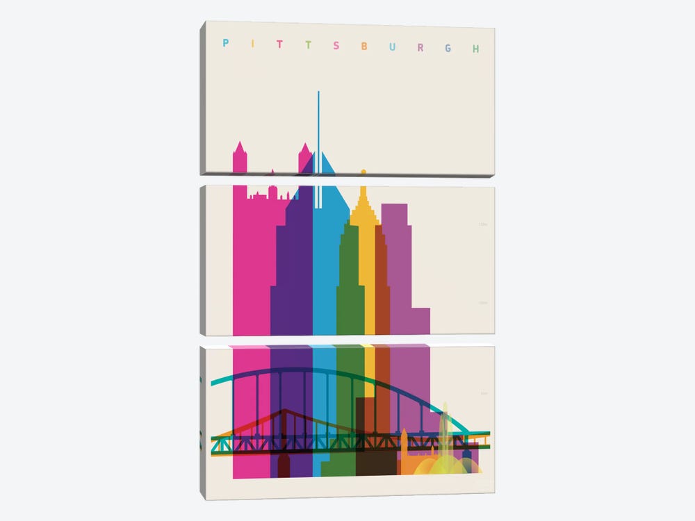 Pittsburgh by Yoni Alter 3-piece Canvas Art