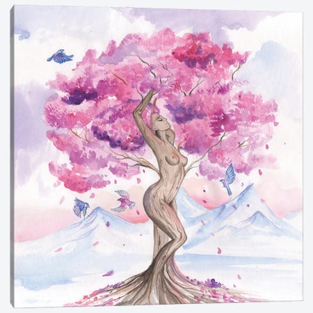 Goddess Of The Cherry Tree Or Mother Nature Canvas Print #YAN39} by Yana Anikina Canvas Art
