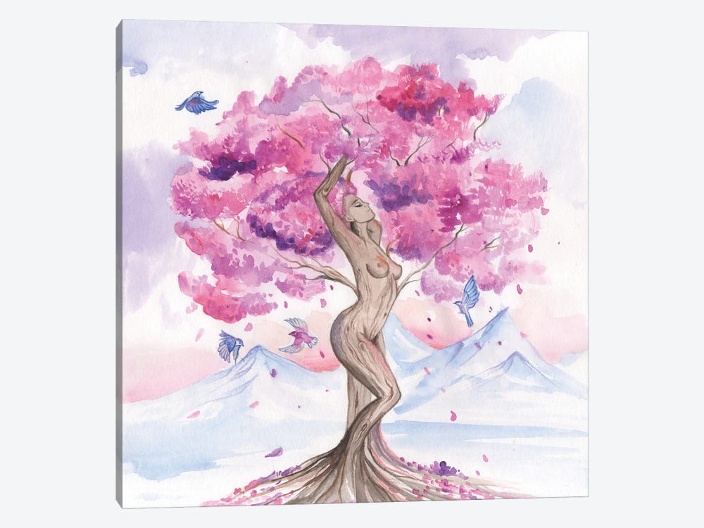 Goddess Of The Cherry Tree Or Mother Nature by Yana Anikina 1-piece Canvas Print
