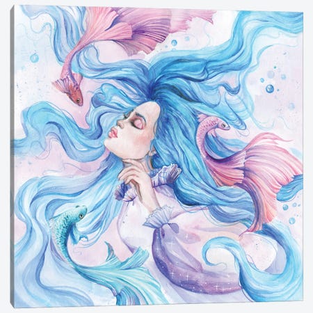 Woman-Ocean And Pisces Canvas Print #YAN40} by Yana Anikina Canvas Print