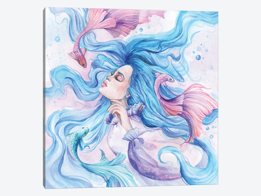 Woman-Ocean And Pisces by Yana Anikina 1-piece Canvas Art Print