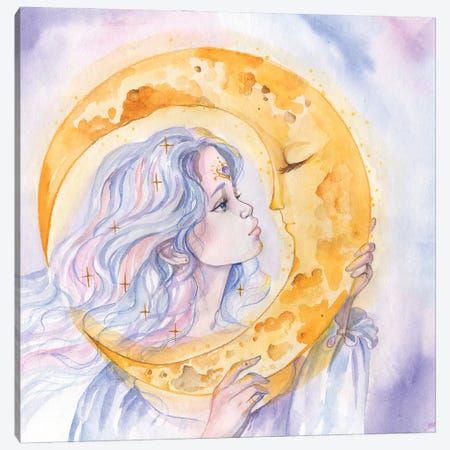Moon Goddess And Moon Canvas Print #YAN42} by Yana Anikina Canvas Print