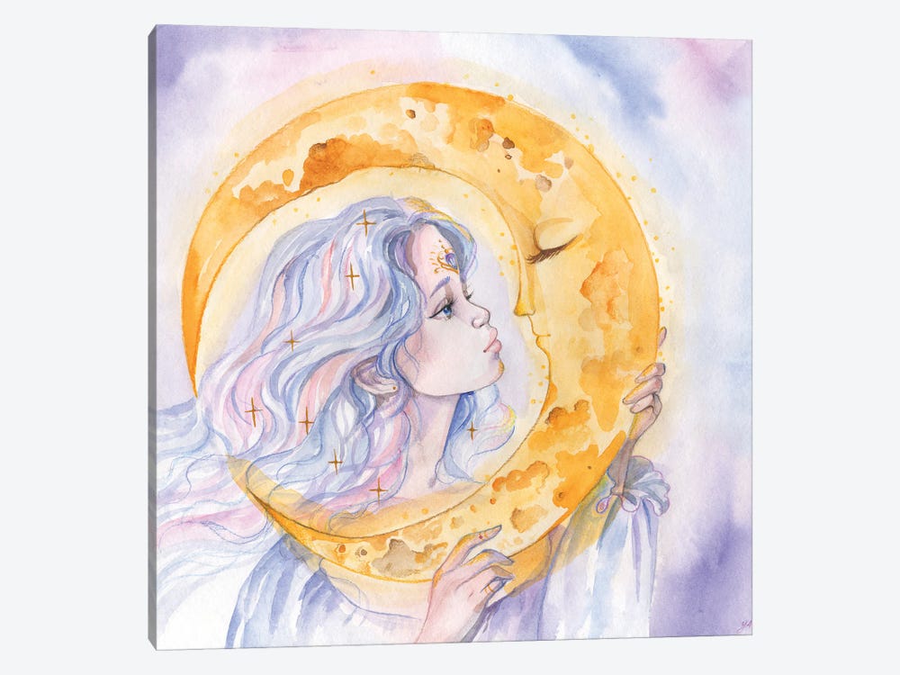 Moon Goddess And Moon by Yana Anikina 1-piece Art Print