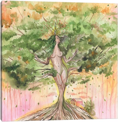 Goddess Tree Or Mother Nature Canvas Art Print - Environmental Conservation Art