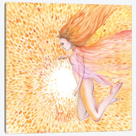 Sun Goddess And Sun Canvas Print #YAN52} by Yana Anikina Canvas Artwork