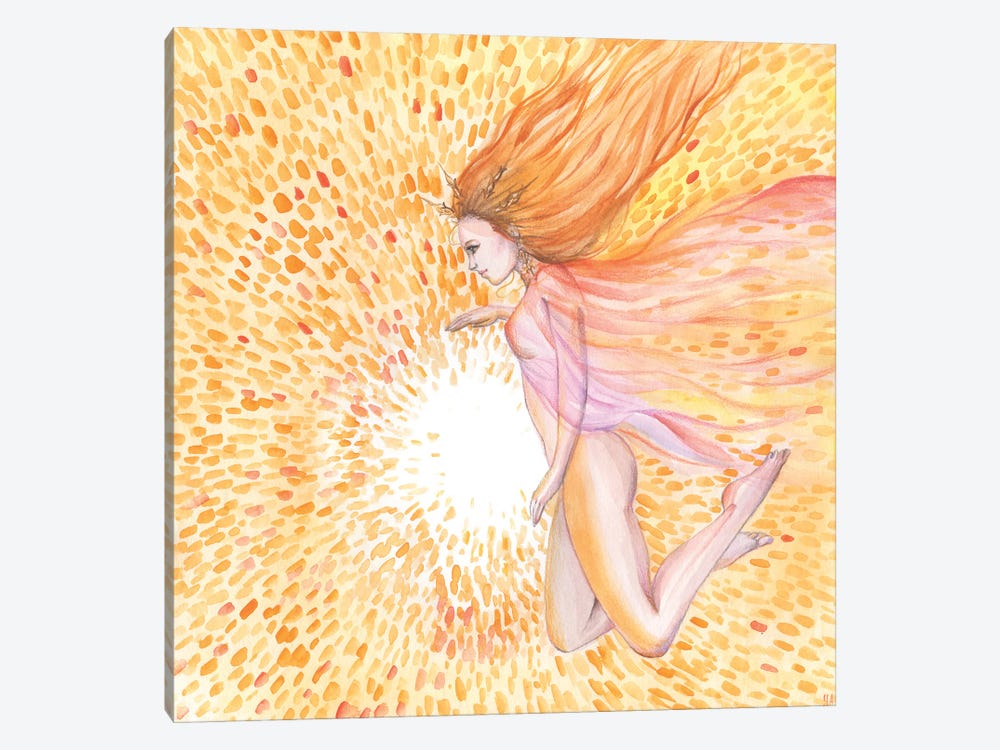 Sun Goddess And Sun by Yana Anikina 1-piece Canvas Wall Art