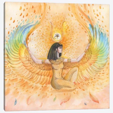 Egyptian Goddess Isis With Wings Canvas Print #YAN66} by Yana Anikina Canvas Art