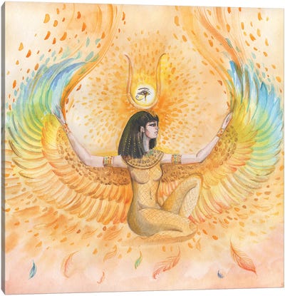 Egyptian Goddess Isis With Wings Canvas Art Print - Mythological Figures