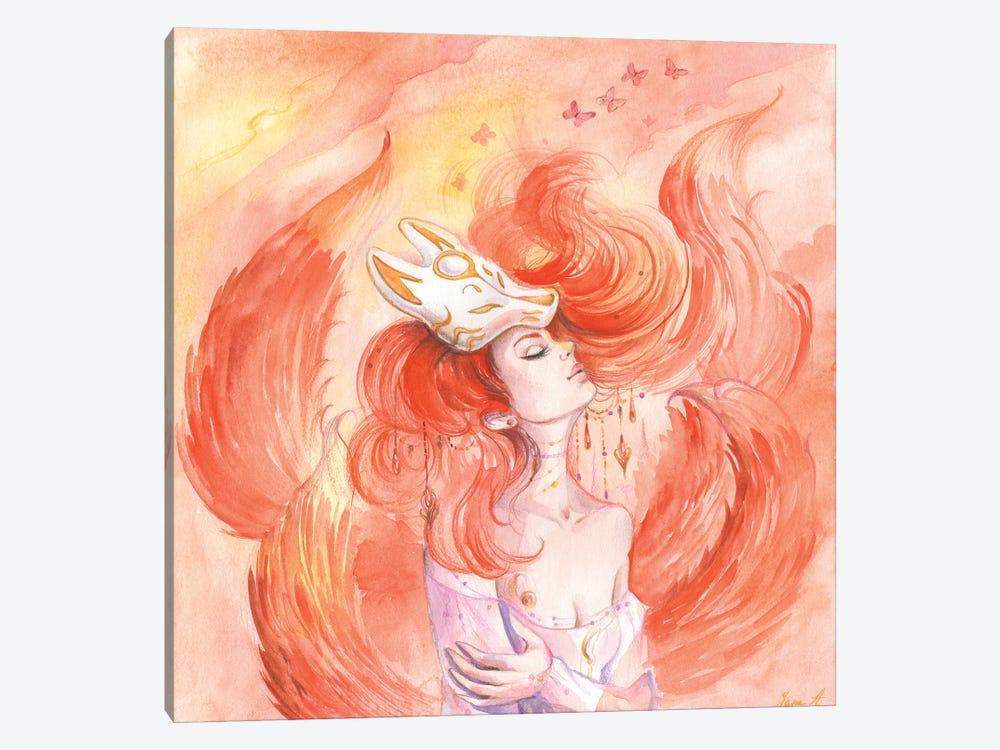 Woman Fox Kitsune by Yana Anikina 1-piece Canvas Artwork