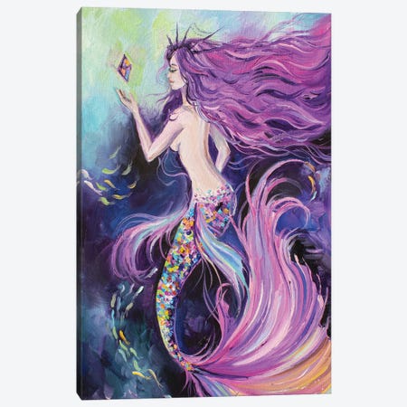 Purple Mermaid Canvas Print #YAN69} by Yana Anikina Canvas Print