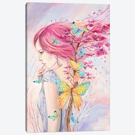 Woman And Blooming Tree Of Life Canvas Print #YAN72} by Yana Anikina Canvas Wall Art