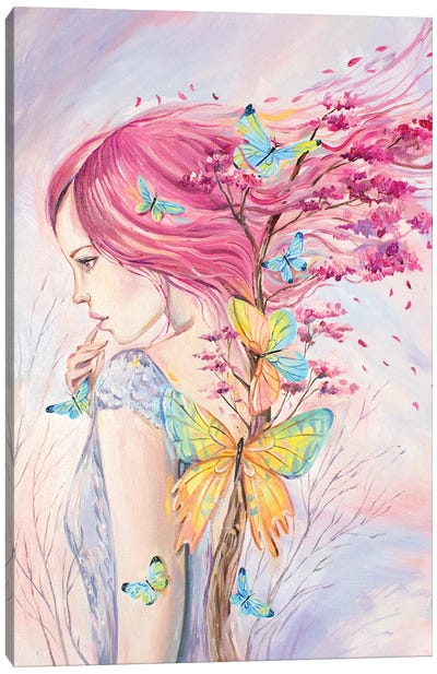 Woman And Blooming Tree Of Life Canvas Art Print - Yana Anikina