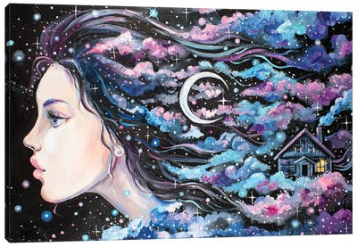 Moon Woman Canvas Art Print - Yana Anikina