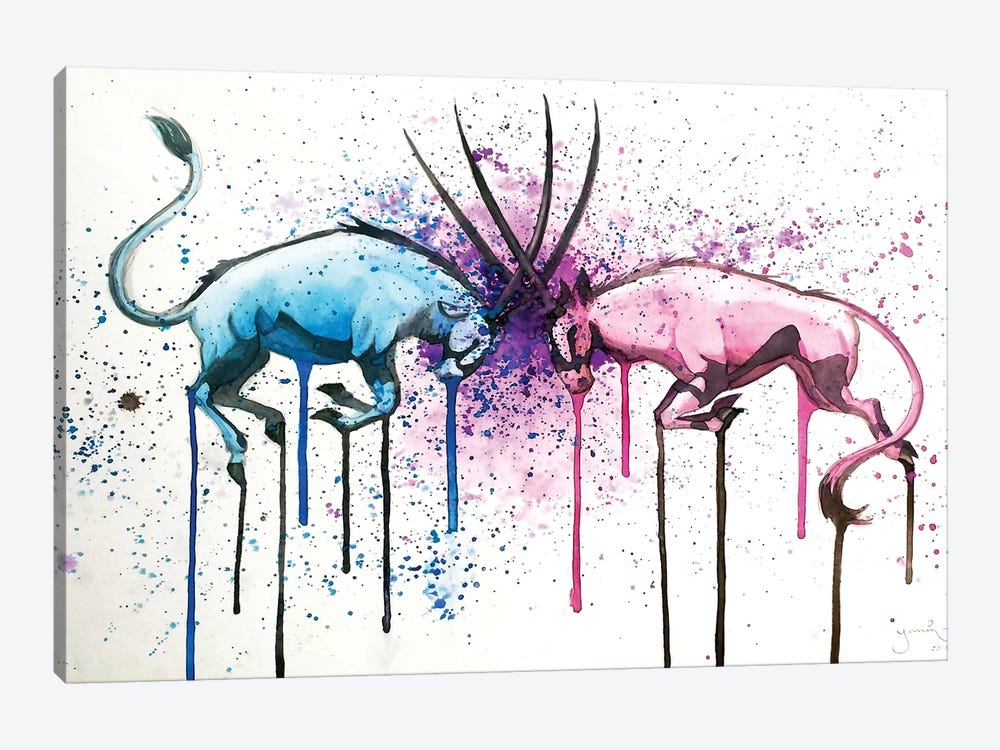 Oryx Fight by Yanin Ruibal 1-piece Canvas Print