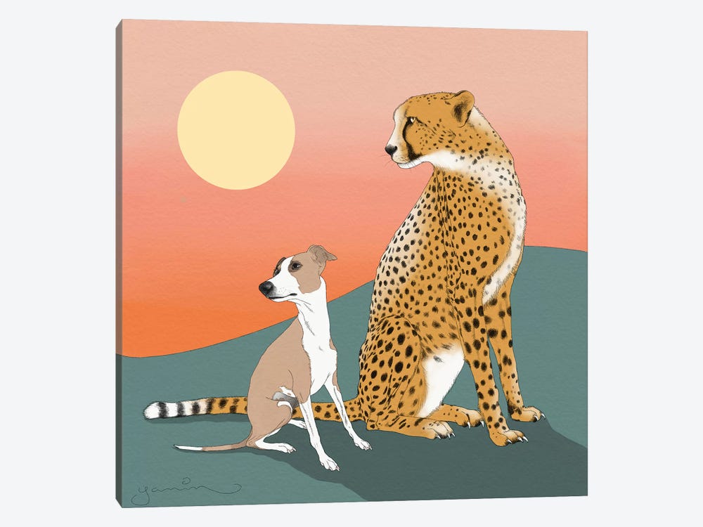 Aurelio And A Cheetah by Yanin Ruibal 1-piece Art Print