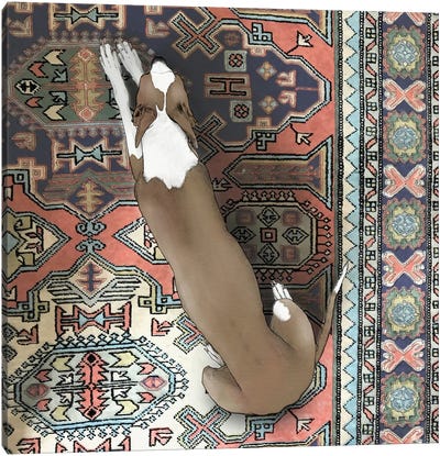 Whippet On A Carpet Canvas Art Print - Yanin Ruibal