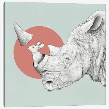 Rhino Canvas Print #YAR36} by Yanin Ruibal Art Print