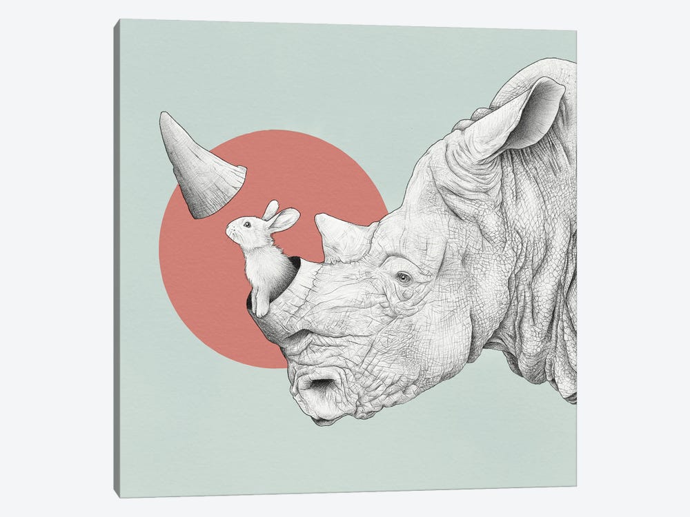 Rhino by Yanin Ruibal 1-piece Canvas Print