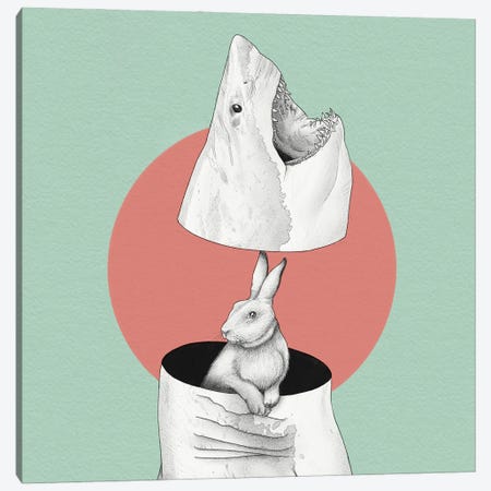 Shark N Bunny Canvas Print #YAR37} by Yanin Ruibal Canvas Print
