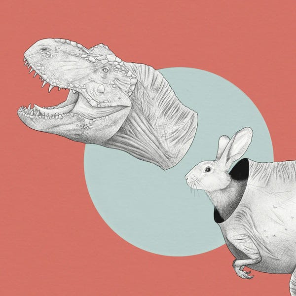 Prehistoric Animals: T-Rex N Bunny by Yanin Ruibal