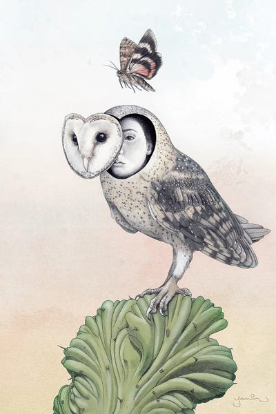 Self Portrait As A Barn Owl by Yanin Ruibal canvas print