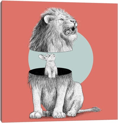 Roaring Lion Canvas Art Print - Yanin Ruibal