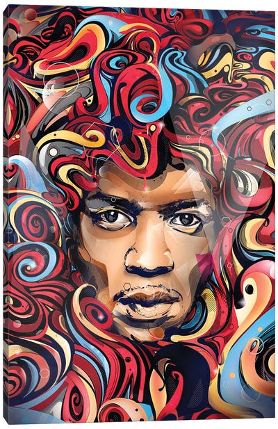 Hendrix Canvas Art Print - Psychedelic & Trippy Art