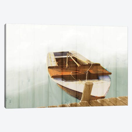 Boat With Textured Wood Look II Canvas Print #YBM14} by Ynon Mabat Canvas Art