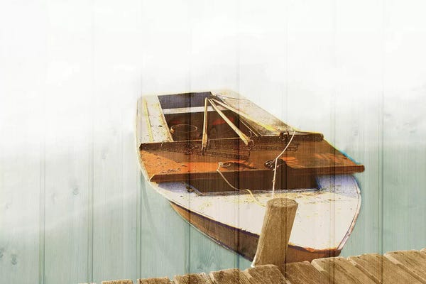 Ynon Mabat: Boat With Textured Wood Look II by Ynon Mabat
