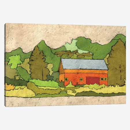 Cabin In The Green Forest Canvas Print #YBM16} by Ynon Mabat Canvas Artwork