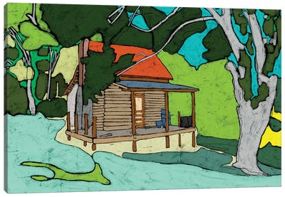 Cabin In The Woods Canvas Art Print
