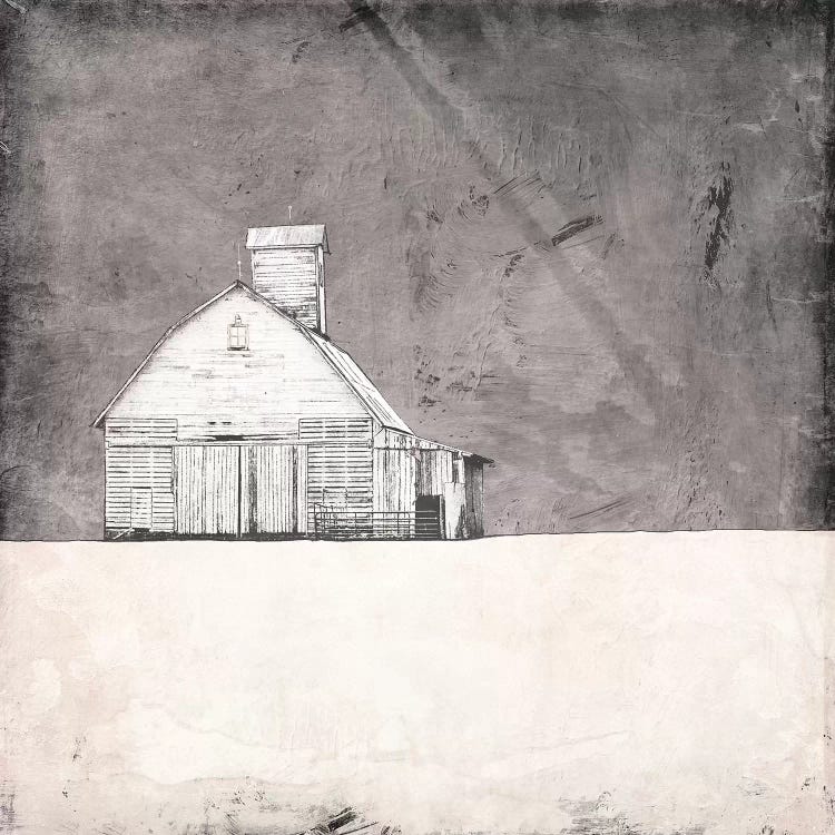 Farmhouse Under Grey Skies