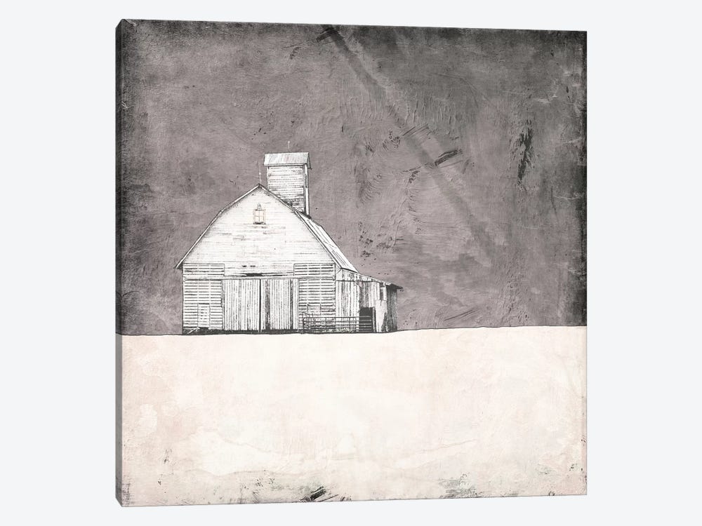 Farmhouse Under Grey Skies by Ynon Mabat 1-piece Canvas Artwork