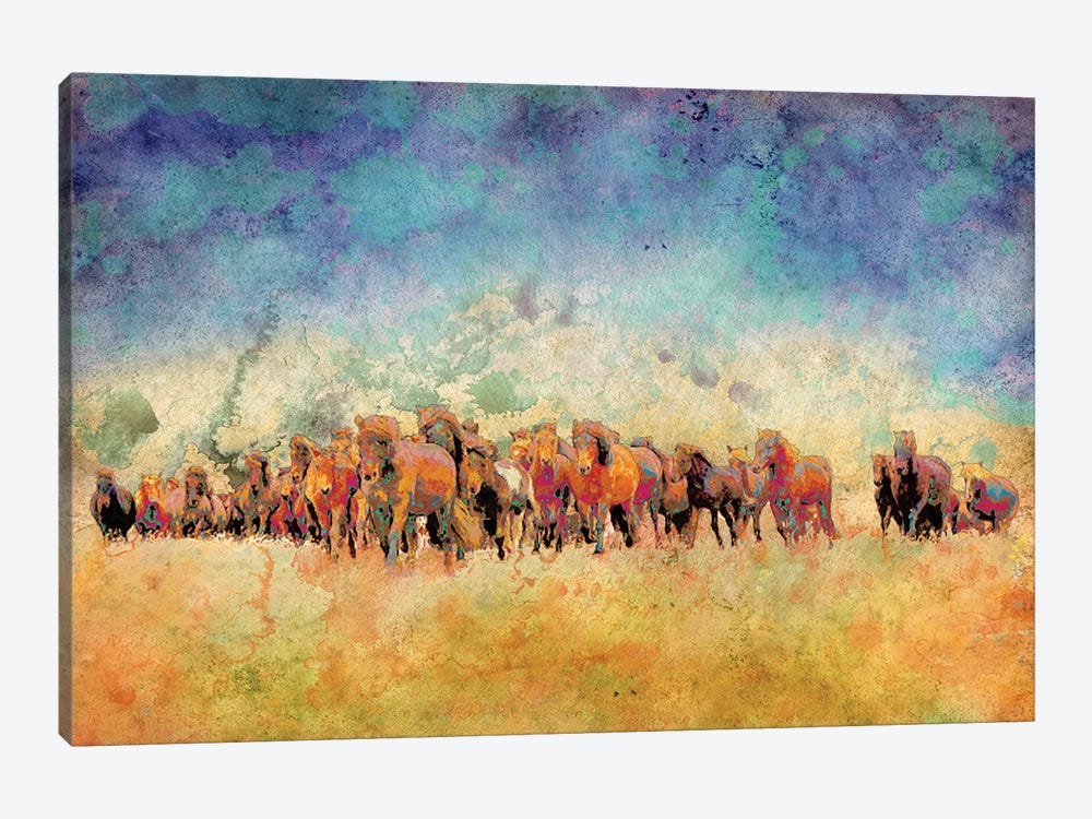 Horse Herd by Ynon Mabat 1-piece Canvas Art Print