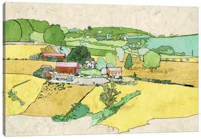Large Farm Canvas Art Print