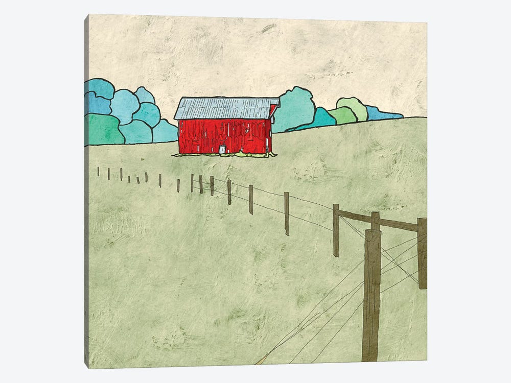Little Red Barn by Ynon Mabat 1-piece Canvas Art Print