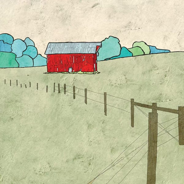 Ynon Mabat: Little Red Barn by Ynon Mabat