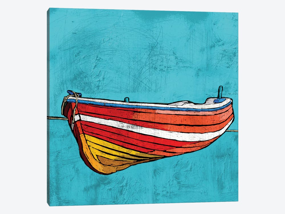 Little Red Rowboat by Ynon Mabat 1-piece Canvas Art