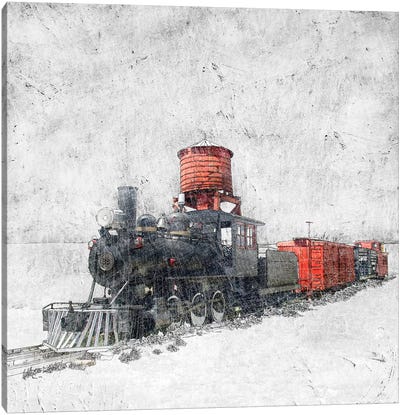 Muted Locomotive Canvas Art Print