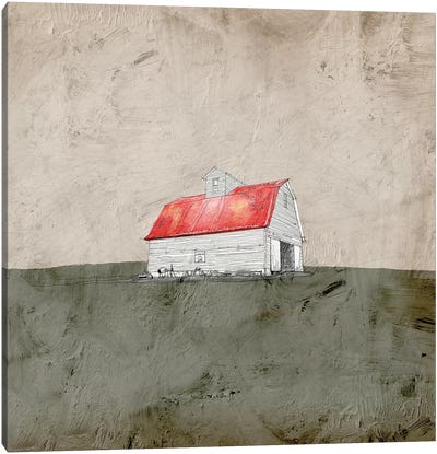 Red And White Barn Canvas Art Print