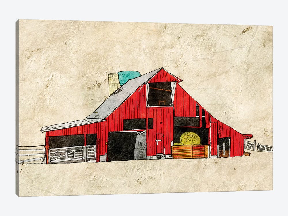 Red Barn by Ynon Mabat 1-piece Art Print